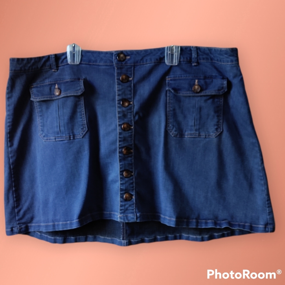 Democracy Women's Denim Mini Skirt Size 24 Plus Size